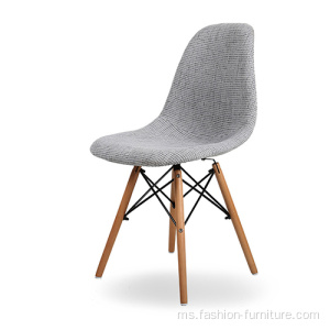 Kaki kayu Gray Fabric Upholstered Kerusi Makan